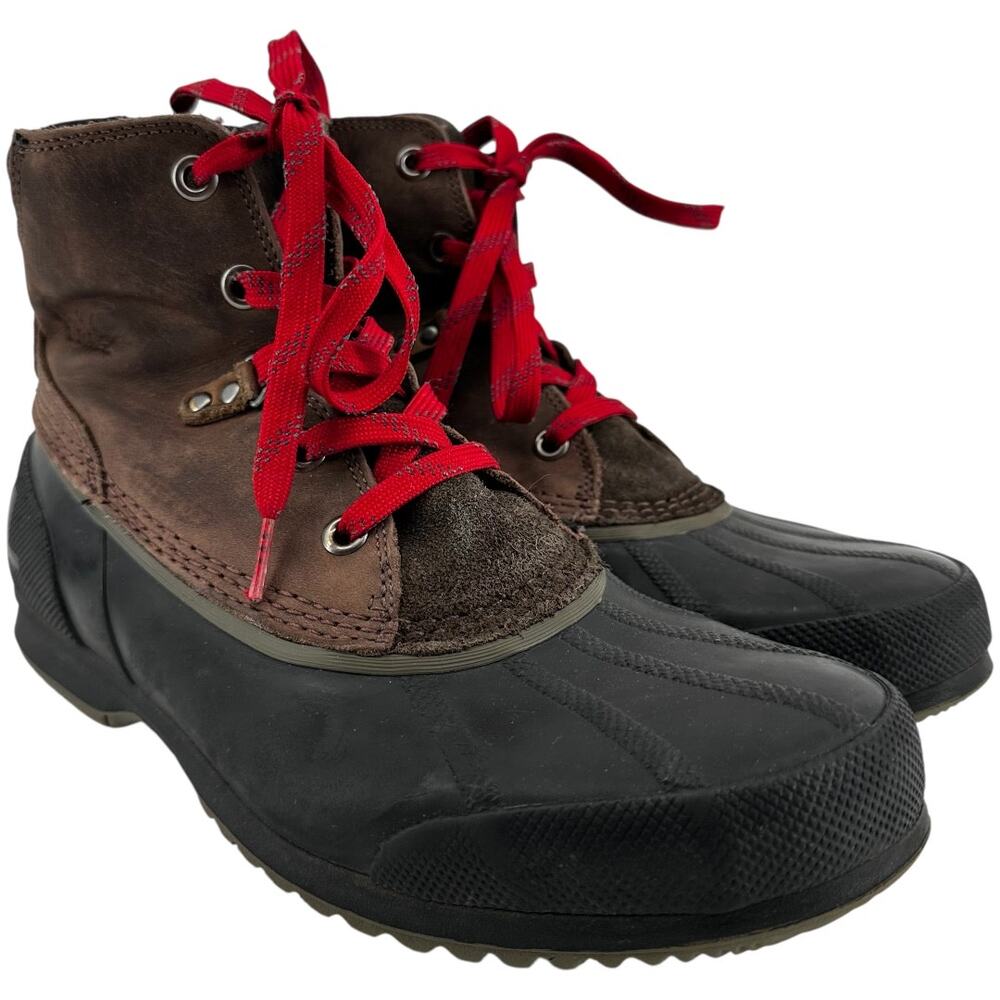 Sorel Ankeny Boots Leather Waterproof Insulated Hiking Cushioned Brown Red 9